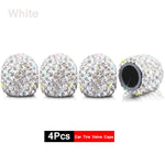 4Pcs Crystal Rhinestone Car Tire Valve Caps | Sparkly Dustproof Bling Tire Stem Covers detail view