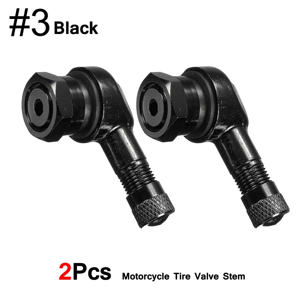 DSYCAR 2Pcs 90 Degree CNC Motorcycle Tire Valve Stems | Universal Leak-Proof Aluminum lifestyle view
