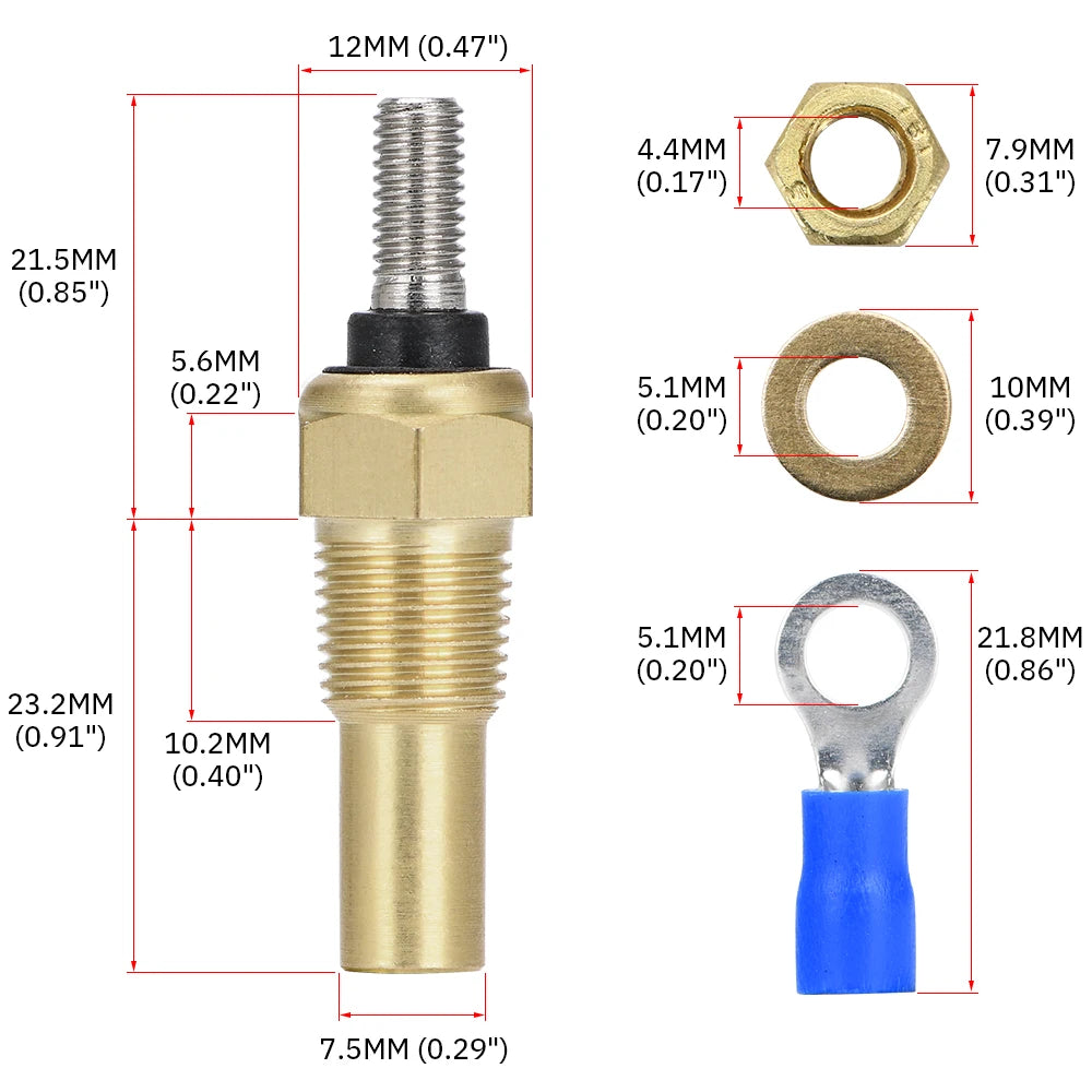 2 Pieces 12V 1/8 NPT Racing Car Oil Temp Sensor | Water Temperature Sensor Gauge TSU0 lifestyle view