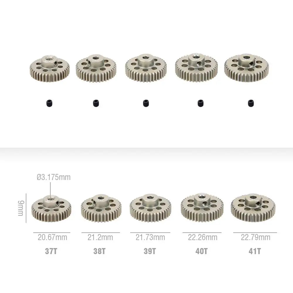 5PCS 32DP 48DP 64DP M0.6 3.175mm Metal Aluminium Pinion Motor Gear Set 12T-50T for 1/ alternate view
