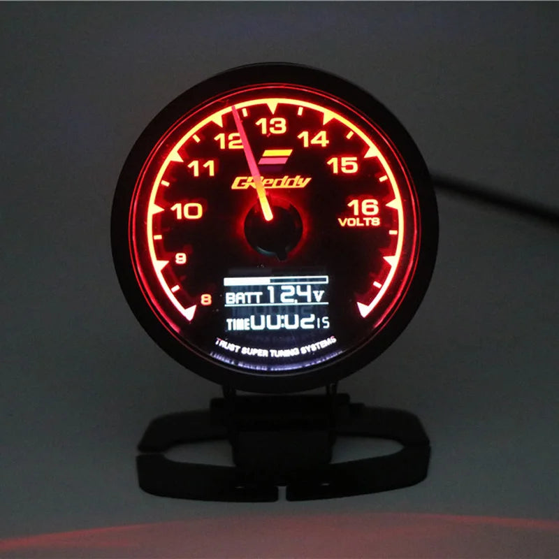 62mm 7-Color LCD Digital Gauge | Multi-Function Turbo Boost Oil Pressure Water Temp Ra close-up view