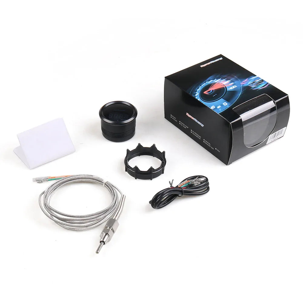 Dynoracing 2" 52mm Digital Exhaust Gas Temp Gauge | Blue LED Car EGT Meter with Senso alternate view