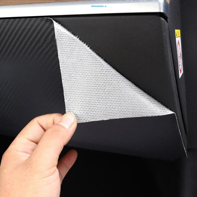 Carbon Fiber Glove Box Cover for Tesla Model 3 2017-2023 | Leather Anti-Kick Protec additional angle