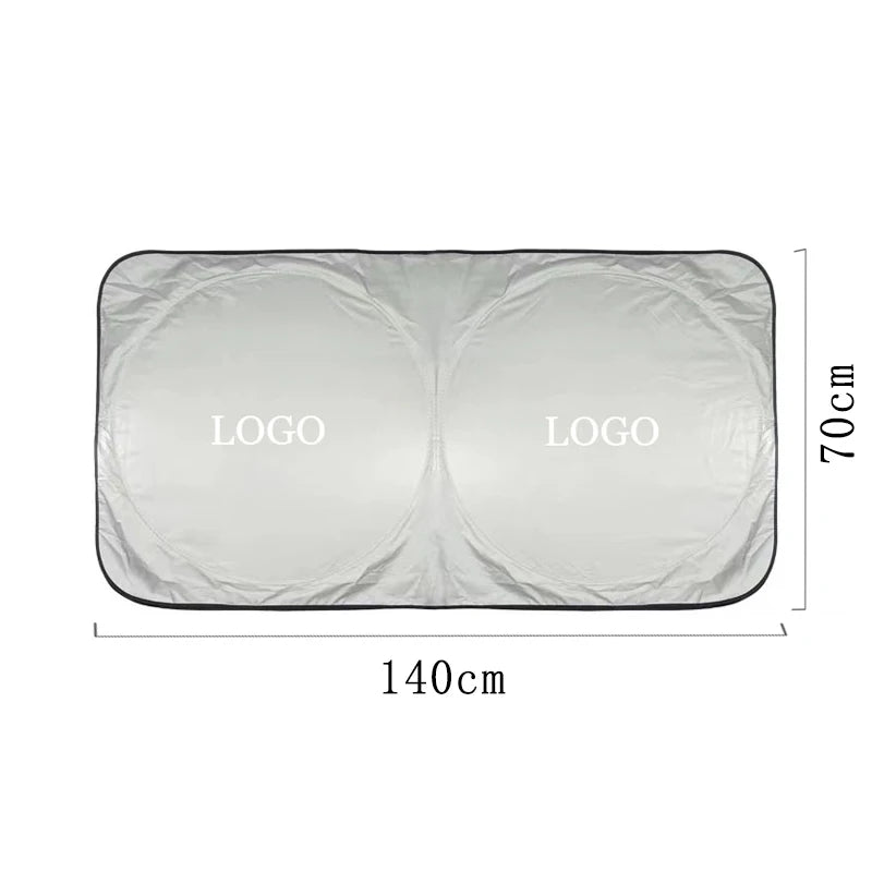 Car Windshield Sun Shade Visor UV Protection Shield | 140 x 70 cm Foldable Sunshade for detail view