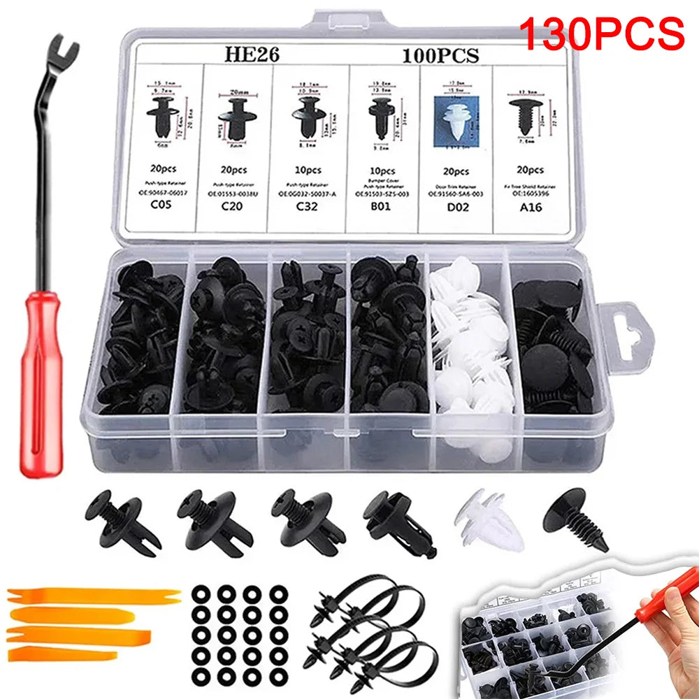 Car Retainer Clips Auto Push Pin Rivets Set Bumper Clips Fastener Remover Door Trim Panel Clip for Ford GM Toyota Honda Chrysler