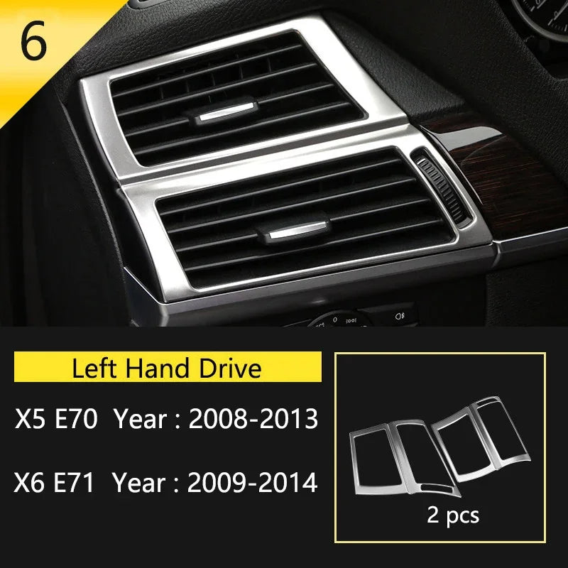 Car Styling For BMW X5 X6 E70 E71 Console Gearshift Frame Decorative Trim Strips Stai lifestyle view