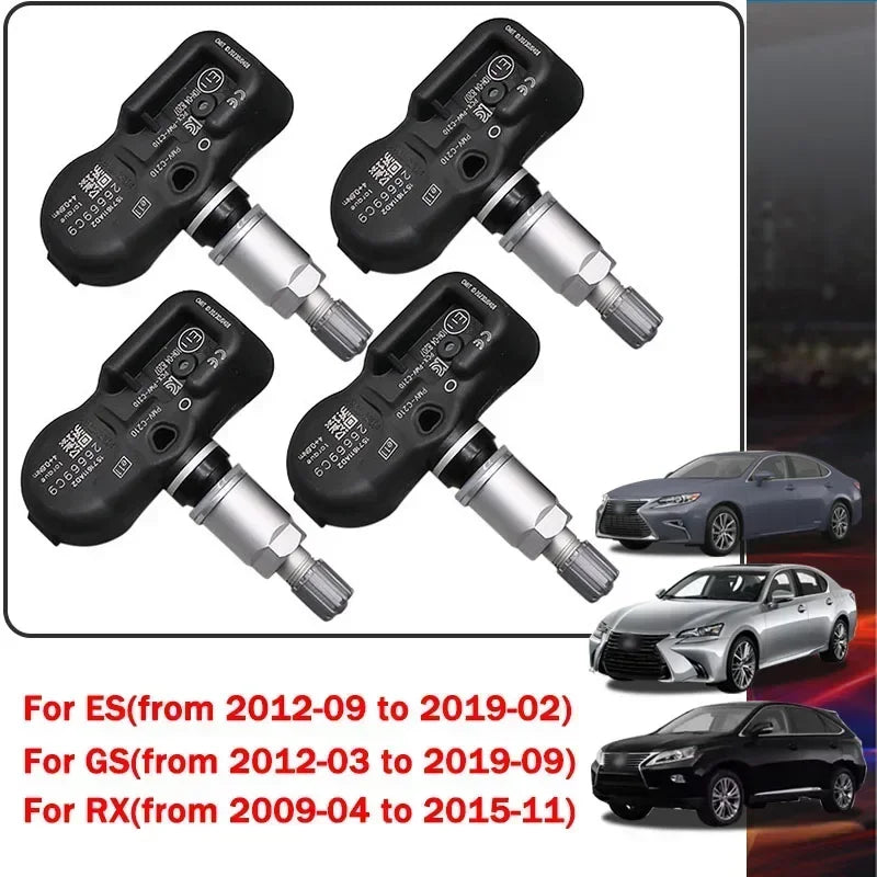 4PCS Tire Pressure Sensor Monitor TPMS 433MHz PMV-C210 | For Lexus ES RX Toyota Camry Corolla
