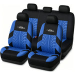 AUTOYOUTH Brand Embroidery Car Seat Covers Full Set Universal Fit Most Cars Covers with Tire Track Detail Styling