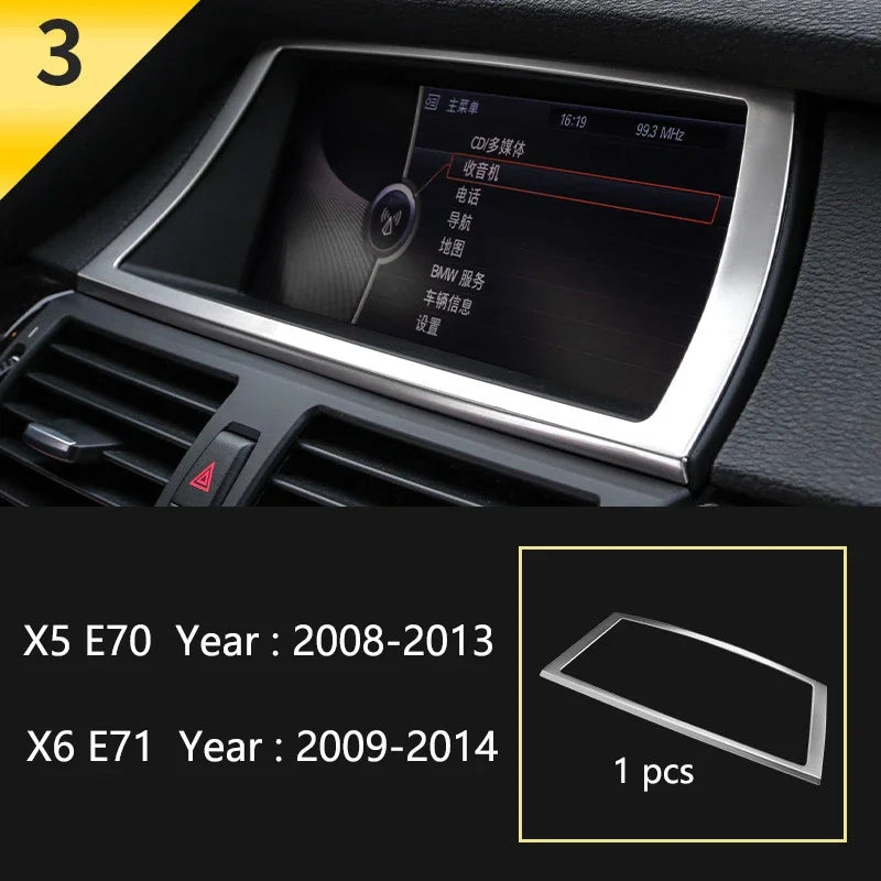 Car Styling For BMW X5 X6 E70 E71 Console Gearshift Frame Decorative Trim Strips Stai alternate view