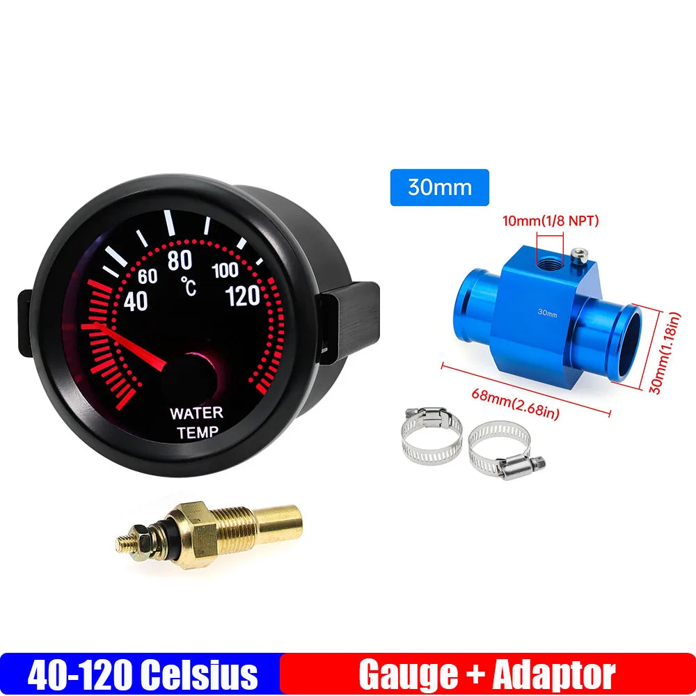 2" 52mm Water Temperature Gauge 40-120°C | 12V Car Water Temp Meter with Sensor and H alternate view