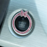 1PCS Car Bling Ring Crystal Car Stickers Rings Womens Car Decals, Push Start Button Blin detail view