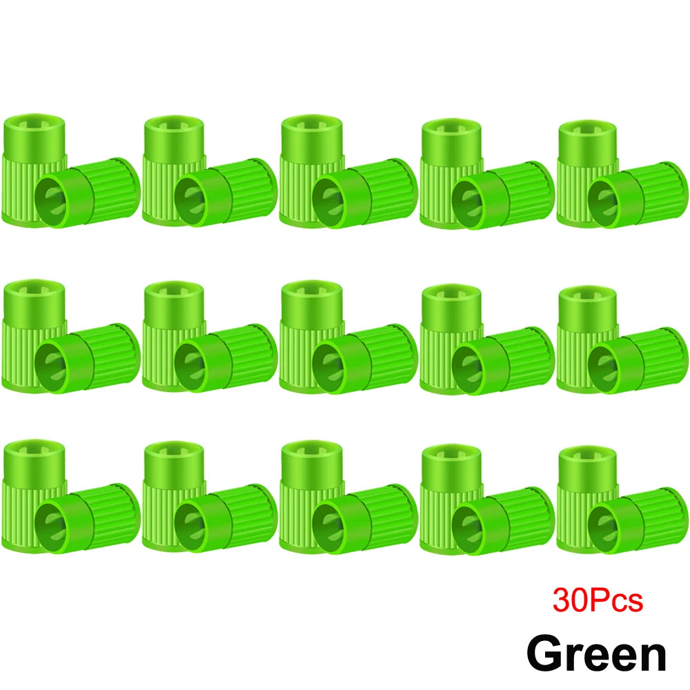 Plastic Tire Valve Caps with Built-in Valve Core Remover | Universal Stem Covers for alternate view