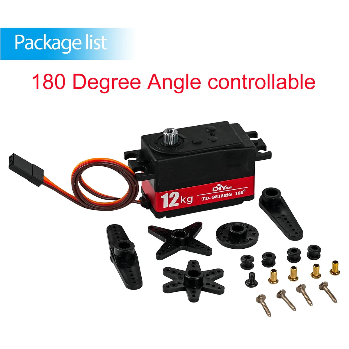 TD-9512MG 12KG Digital Metal Steering Servo for RC Car 1:8 1:10 detail view