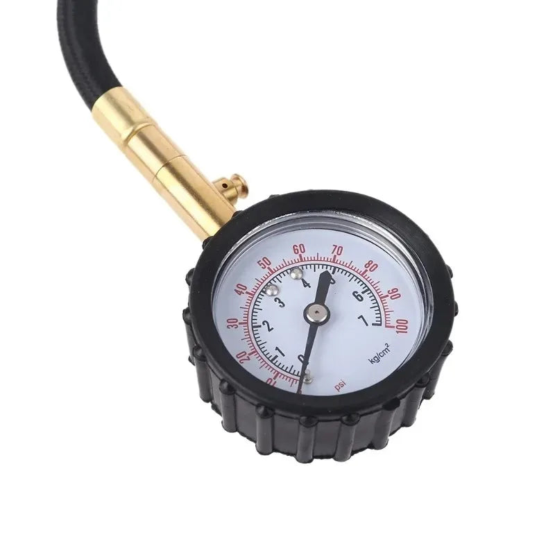 Professional Tire Pressure Gauge | Rapid Air Down Deflator with Inflating Hose close-up view