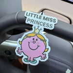 Little Miss Princess Pink Cartoon Crown Hanging Car Air Freshener, Plant-Based Natural Extract Scent Aroma Card, Multi-Use Scent