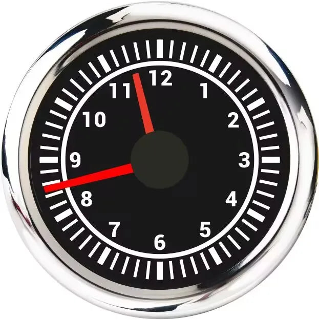 12V 24Volts Digital Car Gauge 52mm 2'' Clock Meter 12-Hour Format Gauge 8 Colors Backlight  for Car Truck Yachts