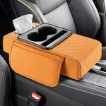 Universal Car Center Console Armrest Cover, Leather Armrest Cushion with Storage Pocket, Auto Interior Organizer Protector Pad
