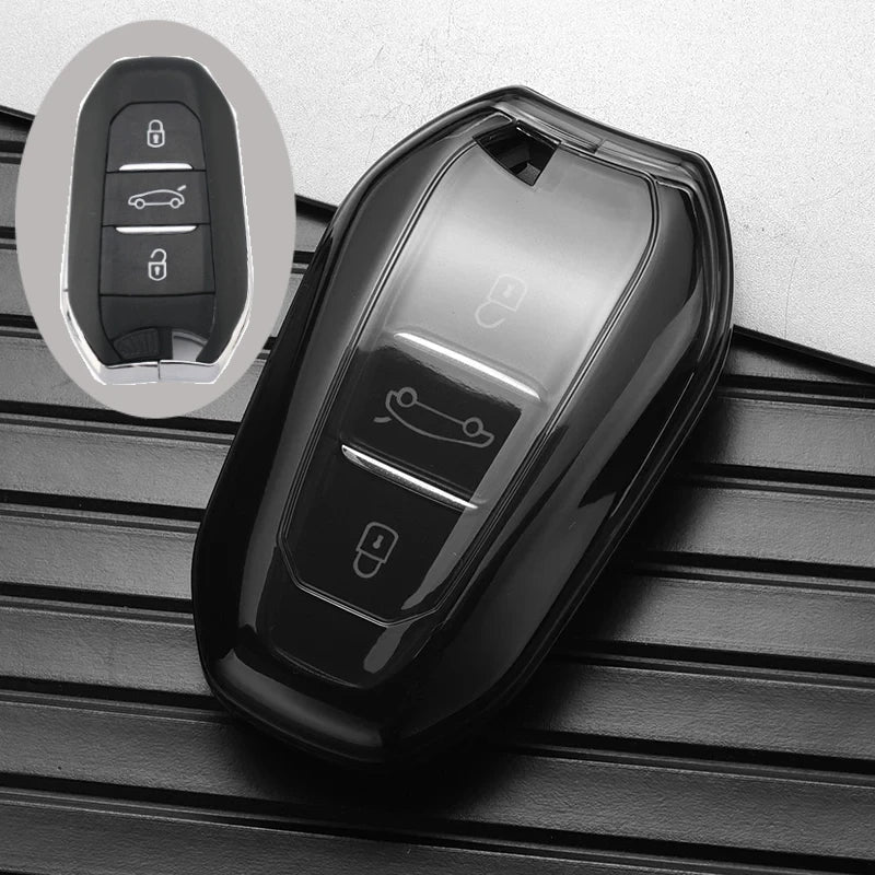 Soft TPU Car Key Case Cover Shell Fob Holder for Peugeot 308 408 508 2008 3008 4008 5008 for Citroen C4 C6 C3-XR Accessories