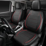 Universal Leather Car Seat Covers Simple Style Breathable Full Set or Front Pair close-up view