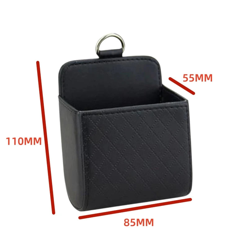 Car Air Vent Storage Organizer | Leather Dashboard Tidy Box for Glasses and Phone additional angle
