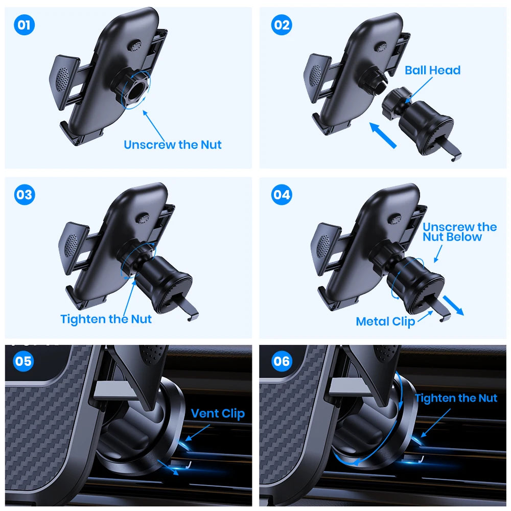 Car Phone Holder Mount,TOPK Upgrade Auto Locking Universal Phone Stand Holder with additional angle