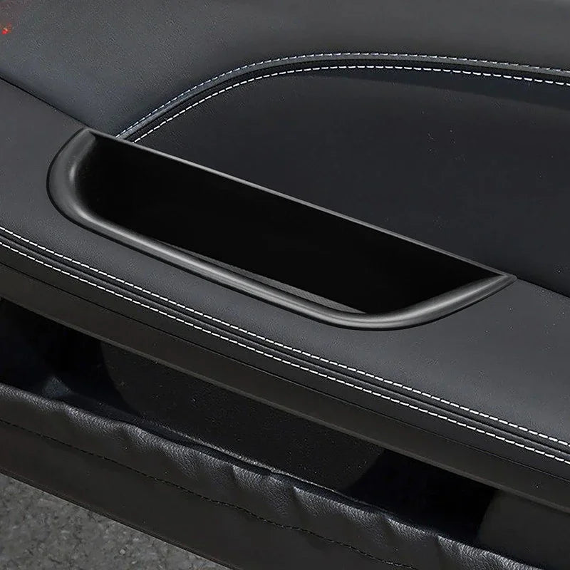 Car Styling Door Storage Box Decoration Cover Trim For Mercedes Benz SLK SLC 2012-2018 Black Interio