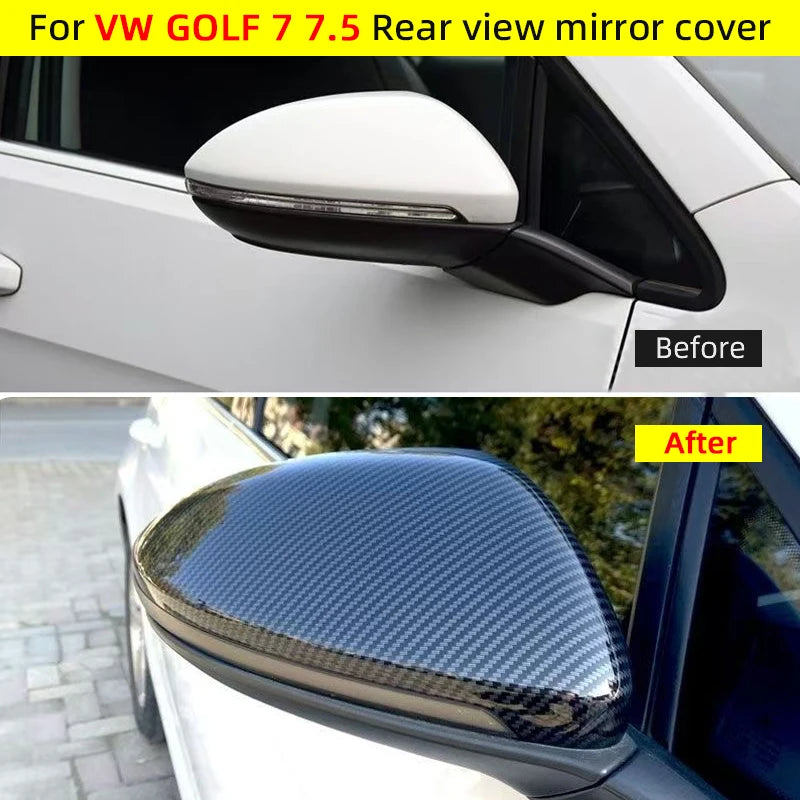 For Volkswagen VW Golf 7 MK7 7.5 GTI R GTE GTD 2013-2020 Rearview Mirror Cover Side Mirror Caps carbon fiber Car Accessories