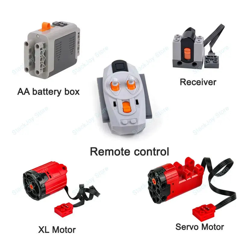 MOC Power Functions M/L/XL Motor Battery Box IR Remote Receiver for RC Car Robot Mo additional angle
