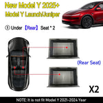 Tesla New Model Y Juniper 2025+ Seat Storage Box – Center Console Organizer Bins (Fron close-up view