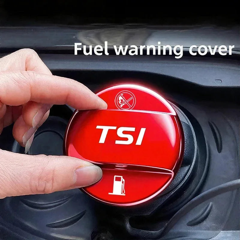 Alloy Car Fuel Cap Oil Box Lid Petrol Tank Covers for Volkswagen VW TSI Logo B5 RlineSci detail view