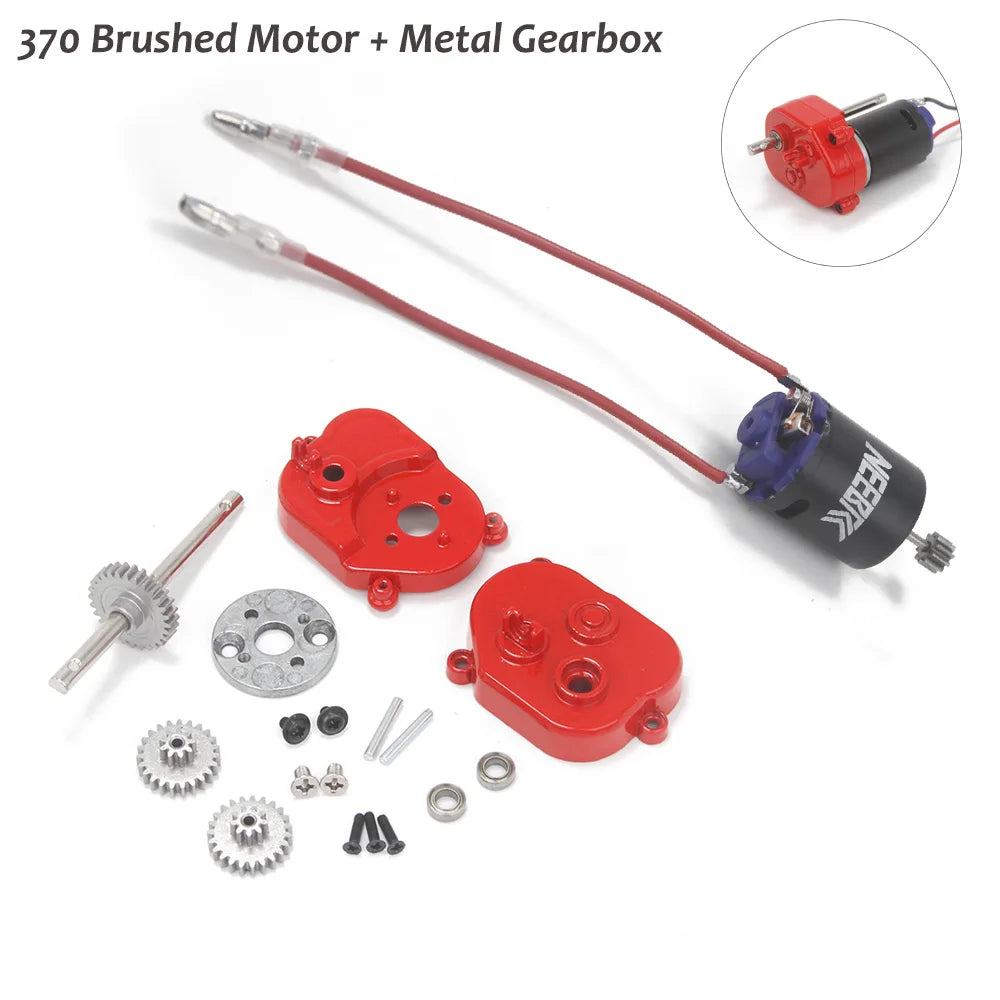 370 Brushed Motor Metal Gearbox Transmission for MN82 MN168 MN99S MN78 LC79 Upgrade Accessories 1/12 RC Car Crawler Car Model