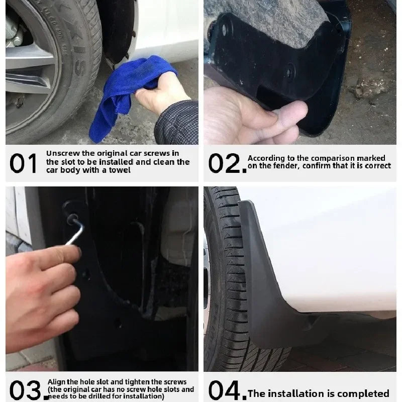 Tesla Model 3 Highland Mud Flaps (2024–2026) | Front & Rear Wheel Splash Guards, 4- additional angle