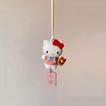 2025 New Miniso Pink Cartoon Cute HelloKitty Car Rearview Mirror Pendant Car Interior Decoration Pendant Cute Bag Pendant