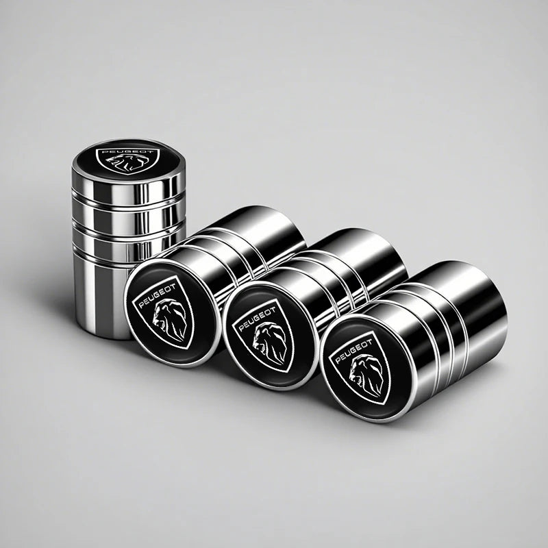 4Pcs Peugeot Logo Car Tyre Valve Caps | Aluminum Alloy Wheel Accessories for Peugeot alternate view