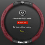 Mazda Carbon Fiber & Leather Steering Wheel Cover | Premium Interior Upgrade lifestyle view