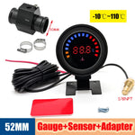 52mm Auto Water Temperature Meter | Universal LCD Digital Thermometer with Sensor and close-up view