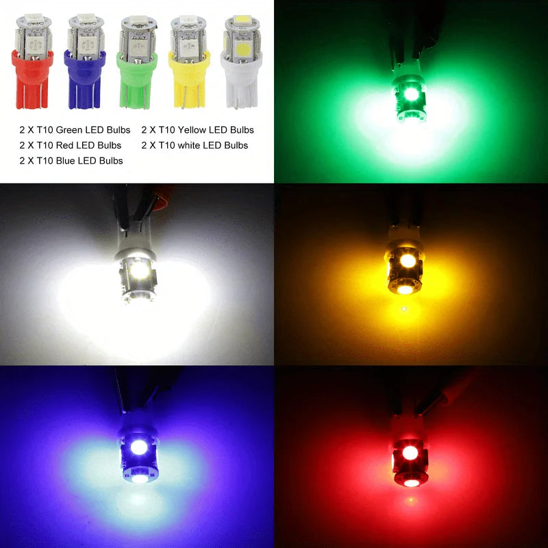 70pcs T5 T10 5050-SMD LED Speedometer Instrument Gauge Cluster Dash Light Bulbs close-up view