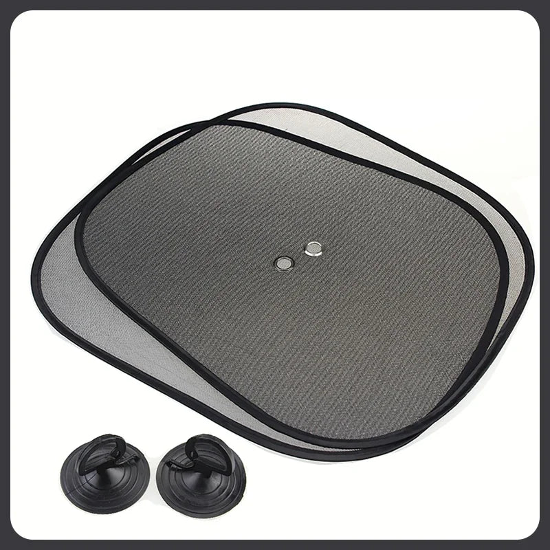 Car Window Sunshade Mesh Cover UV Protection Black 1 Pair lifestyle view