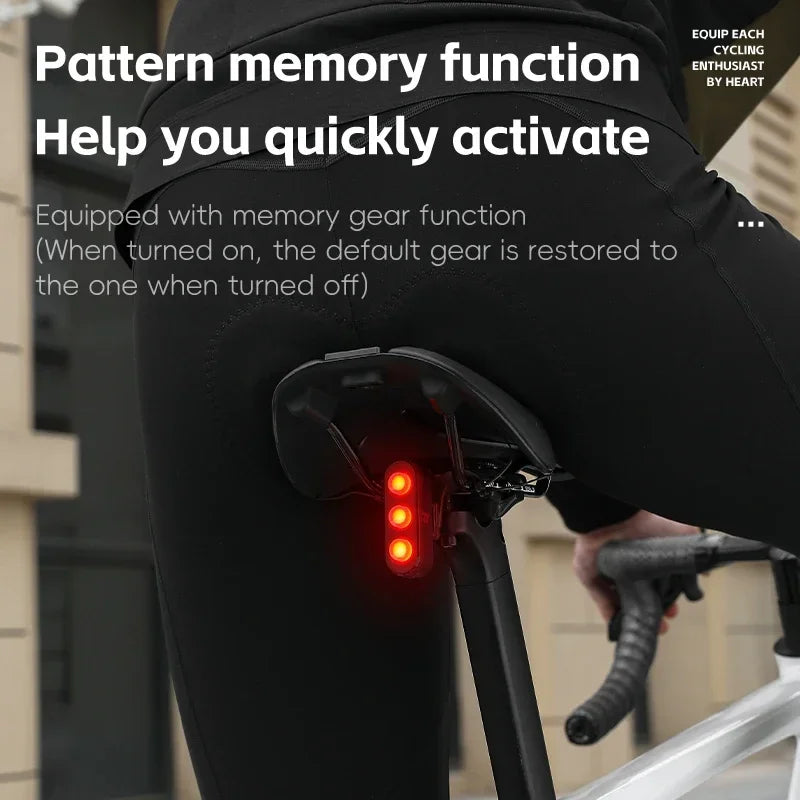WEST BIKING Bicycle Rear Light Multi LED IP66 Tail Light Auto Start/Stop Brake Sensin lifestyle view