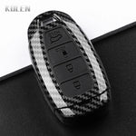 ABS Carbon Fiber Style Car Key Case Cover For Hyundai i30 ix25 Elantra KONA Solaris Azera Grandeur TM Accent Santa Fe Keychain