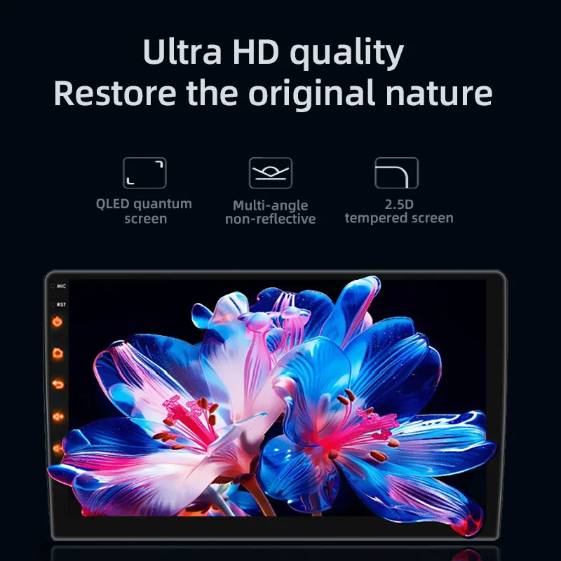 2026 New 2Din car radio, Snapdragon Android 15 supports CarPlay and Android Auto, suit close-up view