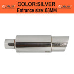 Stainless Steel Car Exhaust Pipe Straight Drum Muffler | Universal 51-63mm Inlet 89mm Ou detail view