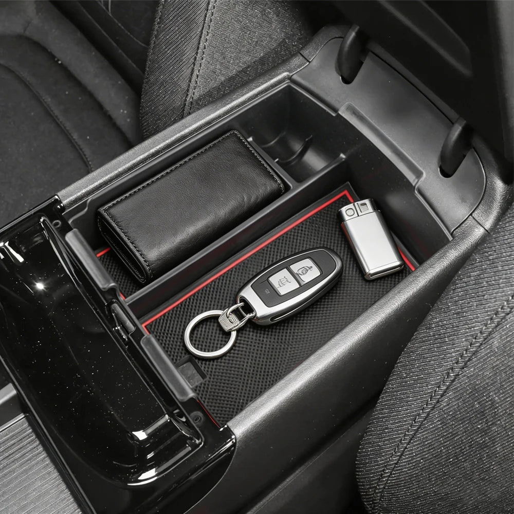 For Hyundai Tucson 2025 2026 Armrest Storage Box Center Console Organizer Tray Plate Container Car Interior Accessories