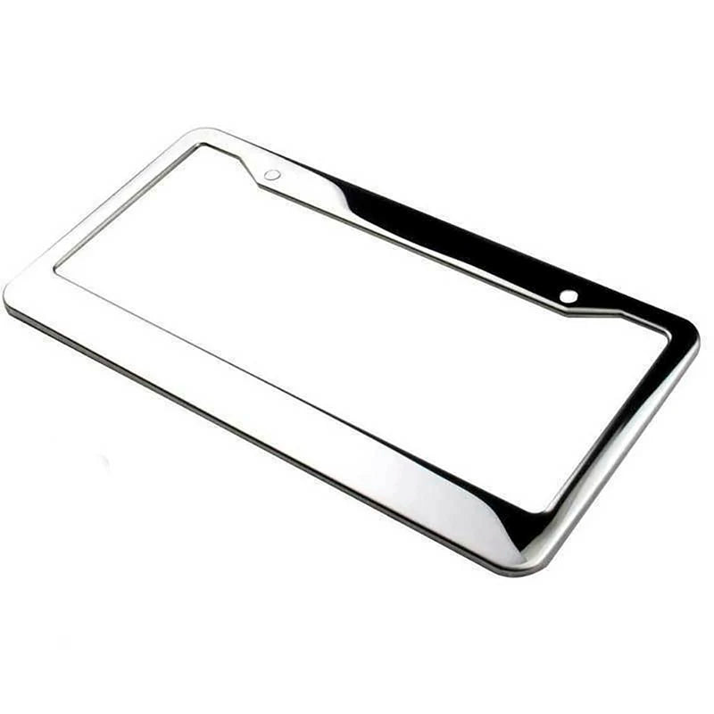 Stainless Steel License Plate Frame | Universal American Fit, Metal Cover & Screw Cap