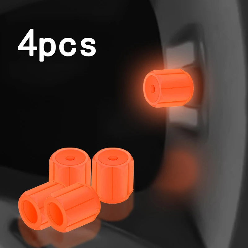 Luminous Tire Valve Caps 6 Colors Car Motorcycle Glowing Valve Cover Car Tire Wheel additional angle
