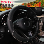 Women's Checkered PU Steering Wheel Cover Embossed Curved Trim Strips Car Decoration alternate view
