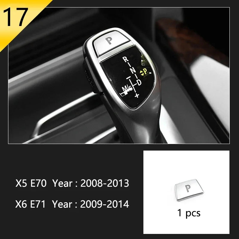 Car Styling For BMW X5 X6 E70 E71 Console Gearshift Frame Decorative Trim Strips Stai lifestyle view
