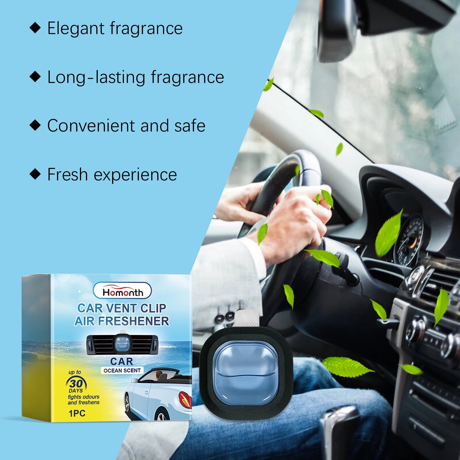 Car Vent Air Freshener, Long-Lasting Fresh Scent, Car Deodorizer, Comfortable and Refreshing Air Fragrance