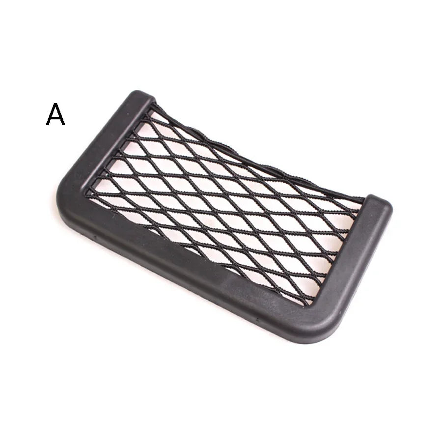 1pcs Car Organizer Storage Bag Auto Paste Net Pocket Phone Holder Car Accessories 20*8 close-up view