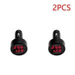 2 IN 1 Car Voltmeter Thermometer | 12V 24V Cigarette Lighter Battery Monitor additional angle